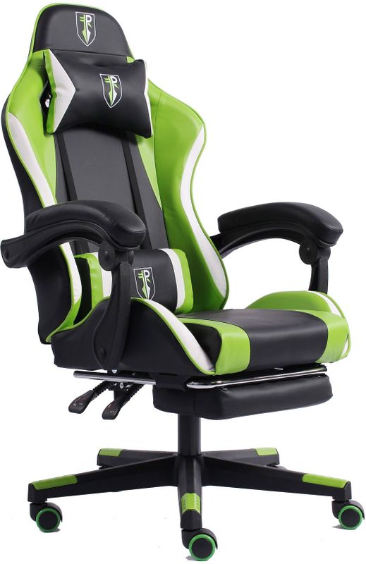 Gaming Chair im Racing-Design mit flexiblen gepolsterten Armlehnen - ergonomischer pc Gaming Stuhl in Lederoptik - Gaming Schreibtischstuhl mit