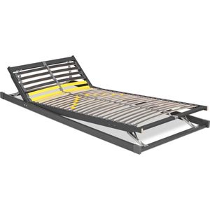 Beter Bed Bossflex 400 Lattenbodem 90 x 200 cm - Handverstelbaar - Bedbodem - Max. 120kg - Antraciet/Geel