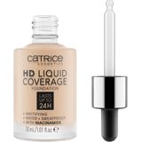 Catrice HD Liquid Coverage Foundation, Nr. 010, Nude, langanhaltend, mattierend, matt, für unreine Haut, vegan, ölfrei, wasserfest, ohne Parabene, 1er Pack (30ml)