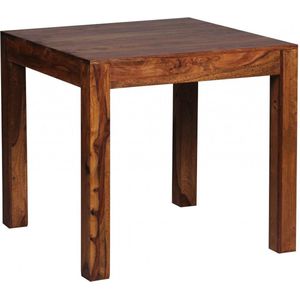 WOHNLING - Eettafel - Massief Hout - Sheesham - Donkerbruin - 80 cm