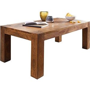 FineBuy Koffietafel Massief Sheesham-Hout 110 x 40 x 60 cm Salontafel Bruin | Rechthoekige Tafel Woonkamer Moderne | Houten Tafel Bijzettafel