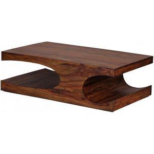 salontafel massief hout Sheesham 118 cm brede eettafel ontwerp donkerbruin landelijke stijl tafel