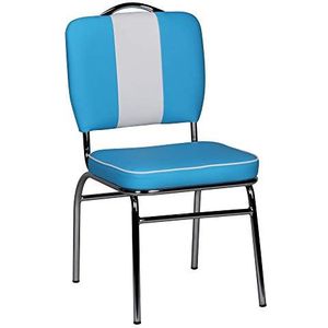 FineBuy eetkamerstoel KING American Diner '50 Retro stoel | Gestoffeerde zitting met rugleuning | Sidechair zithoogte 76 cm