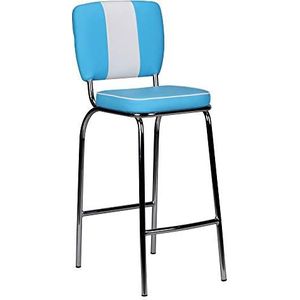 FineBuy barkruk KING American Diner '50 Retro Bar chair | Gestoffeerde zitting met rugleuning | Counter stoel met voetensteun | Zithoogte 76 cm |