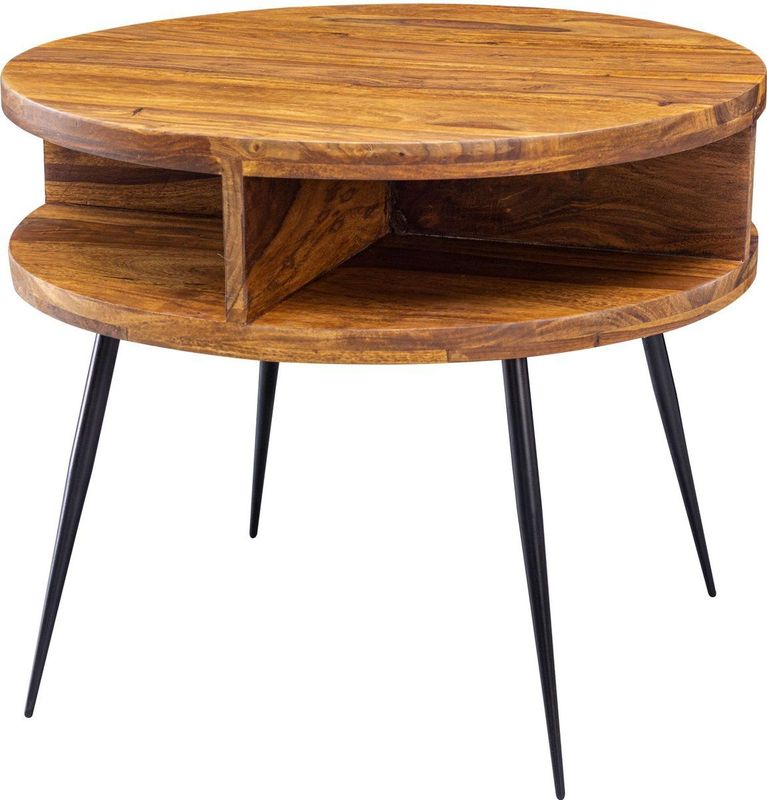 WOHNLING Couchtisch Massivholz sheesham 60,0 x 60,0 x 45,0 cm
