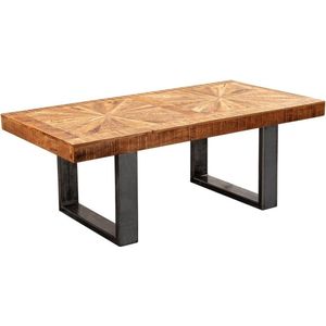 moderne salontafel mango massief hout 105x40x55 cm tafel in industrieel design | Salontafel met hout en metaal | Rustieke salontafel