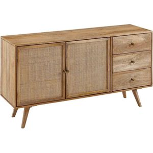 Design dressoir 140x75x40 cm massief mangohouten dressoir ladekast