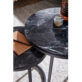 ronde tafelset zwart marmerlook