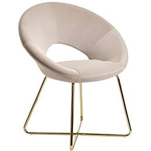 FineBuy eetkamerstoel fluwelen keukenstoel met gouden poten | Shell stoel stof/metaal | Design gestoffeerde stoel | Gestoffeerde eetkamerstoel