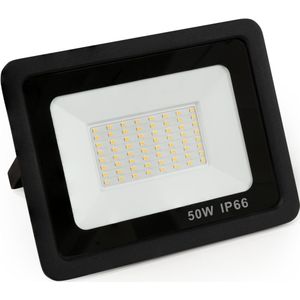 Buitenlamp ''Slim'' 50W - Wandlamp buiten 4250 lumen - LED Breedstraler IP66 - Schijnwerper 4000K - Zwart