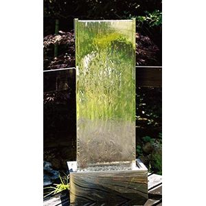 Köhko Fontein Muro S hoogte ca. 95 cm met LED-verlichting van roestvrij staal waterwand waterspel voor tuin terras