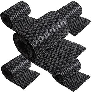 5 x polyrotan zichtwerende strips voor dubbelstaafhek, dubbelstaafmatten, vlechthek, 19, 255 cm, zwart