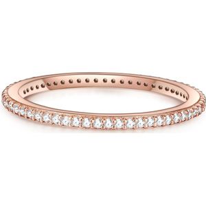 Ring - Rosegoud - Sterling Zilver - Zirkonia - Gepolijst