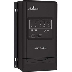 Offgridtec® MPPT Pro Duo laadregelaar 30A 12V 24V voor twee batterijcircuits. App beschikbaar voor Android.