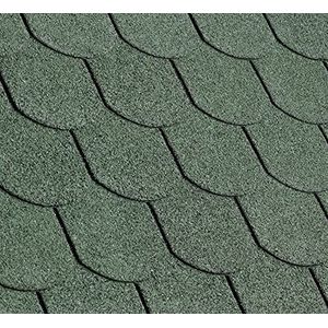 Gartenwelt Riegelsberger Premium bitumen shingles 3 m² groen met glasvliesinleg dakshingles shingles shingles beverstaart 21 stuks