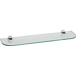 ib style® Glaspaneel 6 mm - zwevend Wandrek Wandpaneel | incl. clips CUCALE wit | afgeronde hoeken | 8 afmetingen | MATGLAS |50 x 12 cm