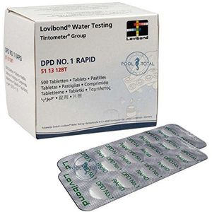 Lovibond Pool Total DPD 1 Rapid 500 tabletten (50 strips) van merkkwaliteit, voor het meten van het vrije chloor in zwembad, spa en zwembad