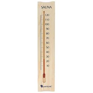 Lantelme sauna thermometer hout 38 cm saunathermometer analoog temperatuurweergave tot 120 °C 8087