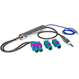 tomzz Audio 1503-007 Dubbele Fakra-antenneadapter met fantoomvoeding compatibel met Audi Seat Skoda VW Citroen Peugeot Opel naar DIN
