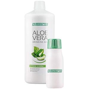 LR Aloë Vera Drinking Gel Sivera 1000 ml plus aloë vera rantsoenfles (ongevuld) voor onderweg, 90 ml
