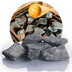 Schicker Mineral Diabas Saunastenen 20 kg voor saunakachel - hoogwaardige infusiestenen uit Duitsland - geschikt voor elektrische oven en houtkachel - hoog
