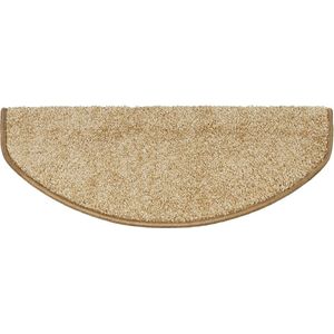 Karat Shaggy Trapmat - Sphinx - Zelfklevend - Halfrond - Beige - 23,5 x 65 cm