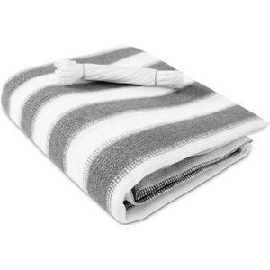 FLOORDIREKT HDPE Balkonscherm - Privacyscherm - Balkondoek - Zichtdoek - Grijs-wit - 90 x 500 cm