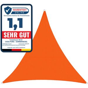 FLOORDIREKT Zonnescherm 3,6 x 3,6 x 5,1 m - Oranje - Driehoekig - incl. bevestigingsmateriaal - Scheurvast polyesterweefsel - Waterafstotend geïmpregneerd - Zonwering
