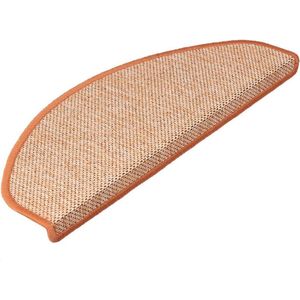 Karat Trapmat - Sabang - Sisal-look - Zelfklevend - Terra - Halfrond - 23,5 x 65 cm