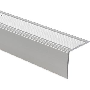 Trapneusprofiel - Trapprofiel - Integral - Hoekprofiel - Voorgeboord - Zilver - 35 x 20 mm - Lengte: 90 cm