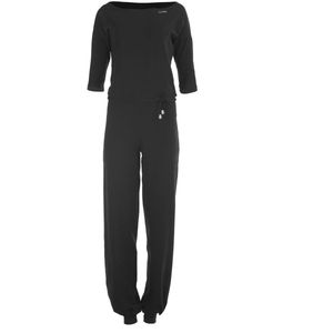Jumpsuit - Zwart - ¾-Mouw - 90% Katoen, 10% Elastaan