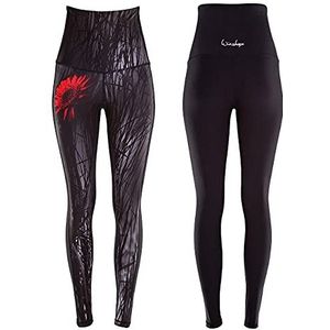 WINSHAPE Dames Leggings Functional Power Shape Tights ""High Waist"" Hwl107, Red Gerbera, Slim Style