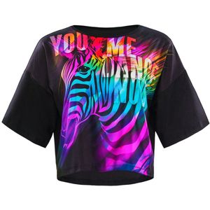 Winshape - DT109LS - Cropped Dance-Top - Rainbow Zebra - Ultra Soft