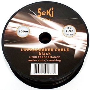 Luidsprekerkabel 2x2,50mm2-100m - zwart - CCA - audiokabel - luidsprekerkabel