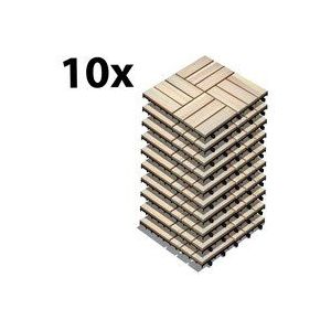 Gartenfreude Houten tegels, vloertegels, 10 stuks (0,9 m²), acaciahout, 30 x 30 cm, weerbestendig, gemakkelijk te leggen, wit