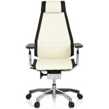 hjh OFFICE 652857 Professionele bureaustoel Genidia Pro leer wit hoogwaardige bureaustoel individueel instelbaar
