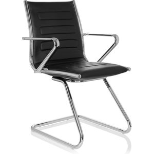 hjh OFFICE 720053 bezoekersstoel PARIBA V III kunstleer zwart cantilever stoel met armleuning, stalen frame