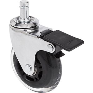 Hjh Office Rolo Skate - Bureaustoelwielen - 5 Stuks - 11mm / 75 Mm - Zilver / Transparant