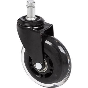 Bureaustoel Wiel - Zwart / Transparant - 5x Rolo Skate 11mm/75mm