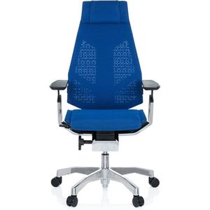hjh OFFICE 652604 High End bureaustoel Genidia Pro netstof blauw bureaustoel ergonomisch, individueel instelbaar