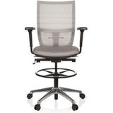 hjh OFFICE 721940 High End werkstoel TOP Work 98 stof grijs ergonomische bureaustoel met wielen