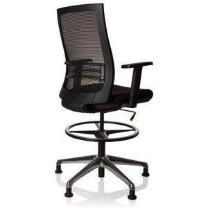 hjh OFFICE 721942 Top Work 99 Werkstoel, hoge werkstoel, stof, zwart, ergonomische onderstoel met glijders