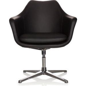 hjh OFFICE 600987 lounge stoel Artemia kunstleer zwart draaistoel in elegant design