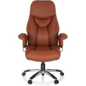 hjh OFFICE 608230 XXL directiestoel Prado kunstleer bruin comfortabele bureaustoel met dikke bekleding