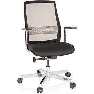 hjh OFFICE FOUNTAINE PRO 657661 professionele bureaustoel zwart draaistoel ergonomisch met zelfherstellende netrug