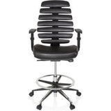 hjh OFFICE 714601 Counterstoel Ergo LINE II Work kunstleer zwart werkstoel met voetring, in hoogte verstelbaar