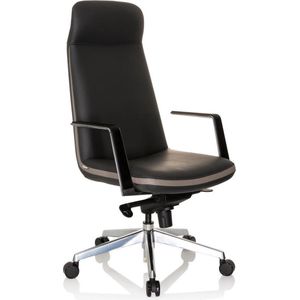 hjh OFFICE Atmos 600991 directiestoel van kunstleer, grijs/beige, moderne bureaustoel met hoge rugleuning