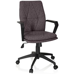 hjh OFFICE 670963 Home Office draaistoel LEVIO stof donkergrijs moderne bureaustoel in retro-look met kantelfunctie, 105 x 57 x 58 cm