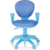 hjh OFFICE 670978 kinderdraaistoel Kid Colour stof blauw bureaustoel kinderen, voetsteun en zitvlak in hoogte verstelbaar