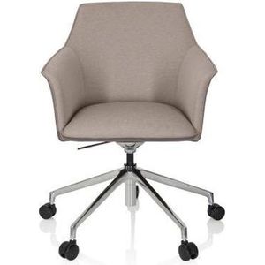 Directiestoel - Met Armleuning - Kunstleder/Stof - Beige/Macchiato - Arezzo